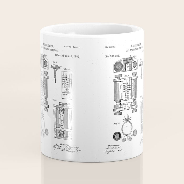 First Computer Patent - Technology Art - Blueprint Coffee Mug Gallery Image 4