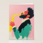 Modern Jazz Musician Bold Art Stationery Card Gallery Image 2