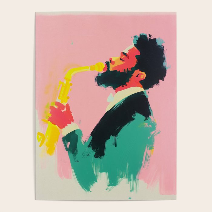 Modern Jazz Musician Bold Art Poster Gallery Image 2