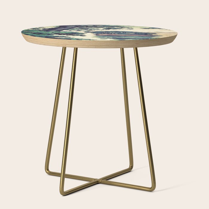 Autumn Rain In Yama - Summer Green Island Forest Ukiyoe Nature Landscape Side Table