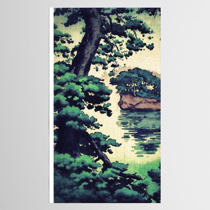 Autumn Rain in Yama - Summer Green Island Forest Ukiyoe Nature Landscape Tablecloth Gallery Image 2