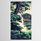 Autumn Rain in Yama - Summer Green Island Forest Ukiyoe Nature Landscape Tablecloth Gallery Image 2