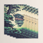Autumn Rain in Yama - Summer Green Island Forest Ukiyoe Nature Landscape Wrapping Paper Gallery Image 3