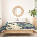 Autumn Rain in Yama - Summer Green Island Forest Ukiyoe Nature Landscape Duvet Cover Gallery Image 3