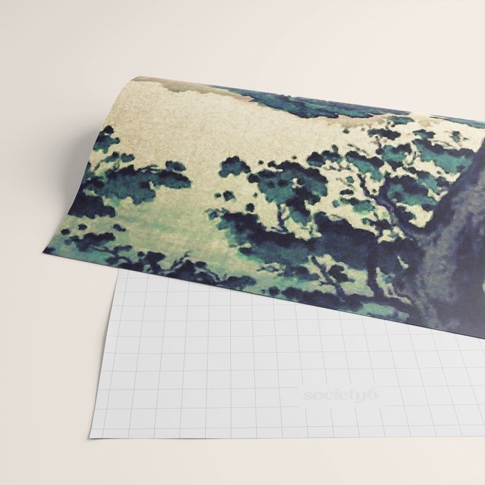 Autumn Rain in Yama - Summer Green Island Forest Ukiyoe Nature Landscape Wrapping Paper Gallery Image 2