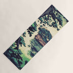 Autumn Rain in Yama - Summer Green Island Forest Ukiyoe Nature Landscape Yoga Mat Gallery Image 1
