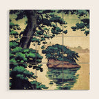 Autumn Rain in Yama - Summer Green Island Forest Ukiyoe Nature Landscape Wood Wall Art Gallery Image 1
