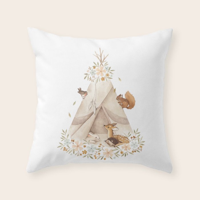 Happy Campers Throw Pillow Gallery Image 6
