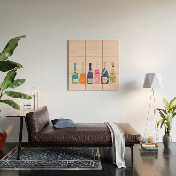Champagne Bottles - Pink Ver. Wood Wall Art Gallery Image 2