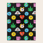 Funny retro cartoon sticker art pattern Notebook Gallery Image 4