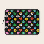 Funny retro cartoon sticker art pattern Laptop Sleeve Gallery Image 1