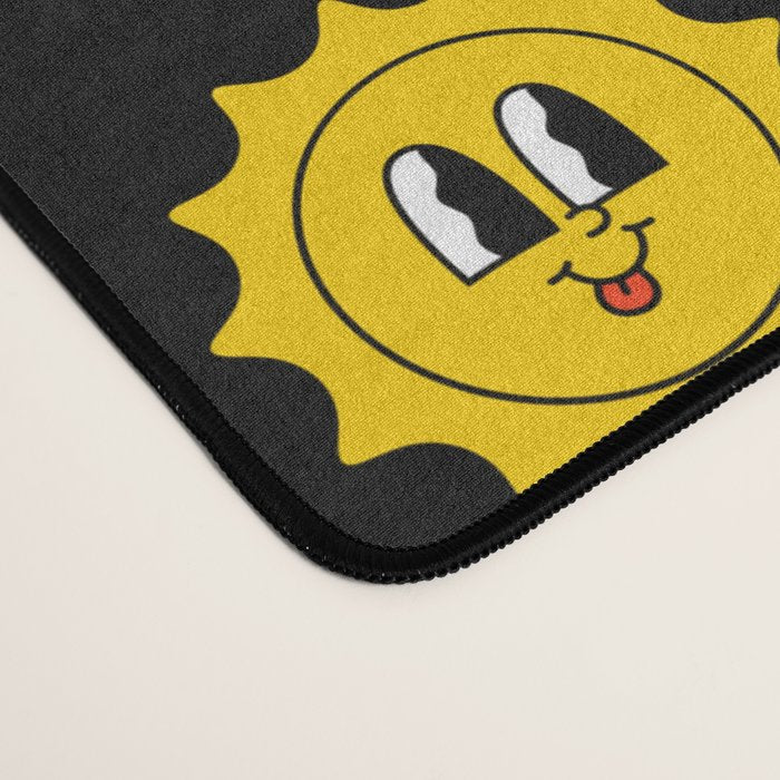 Funny retro cartoon sticker art pattern Desk Mat Gallery Image 4