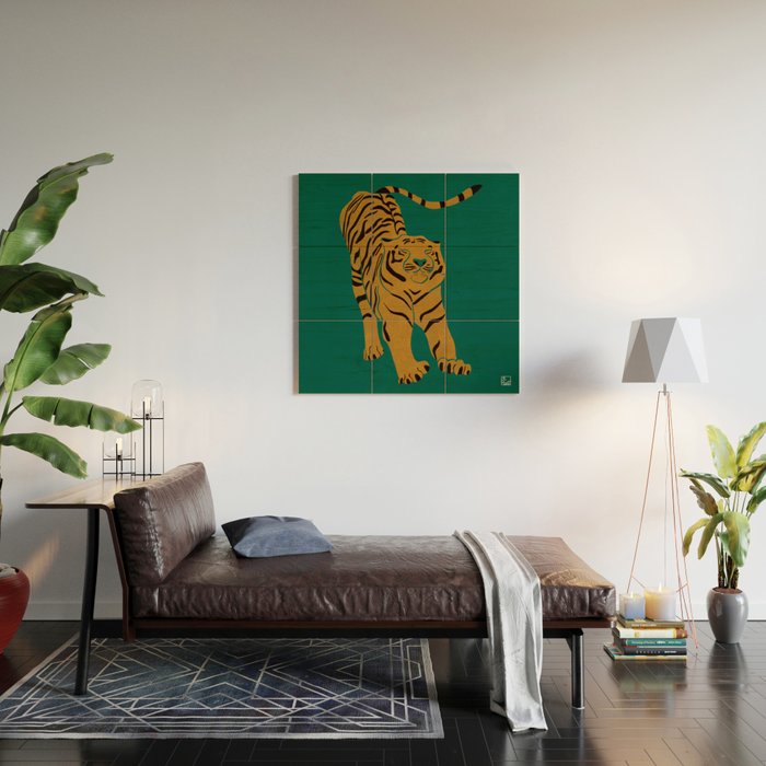 Tiger Doesn't Lose Sleep Wood Wall Art Gallery Image 2