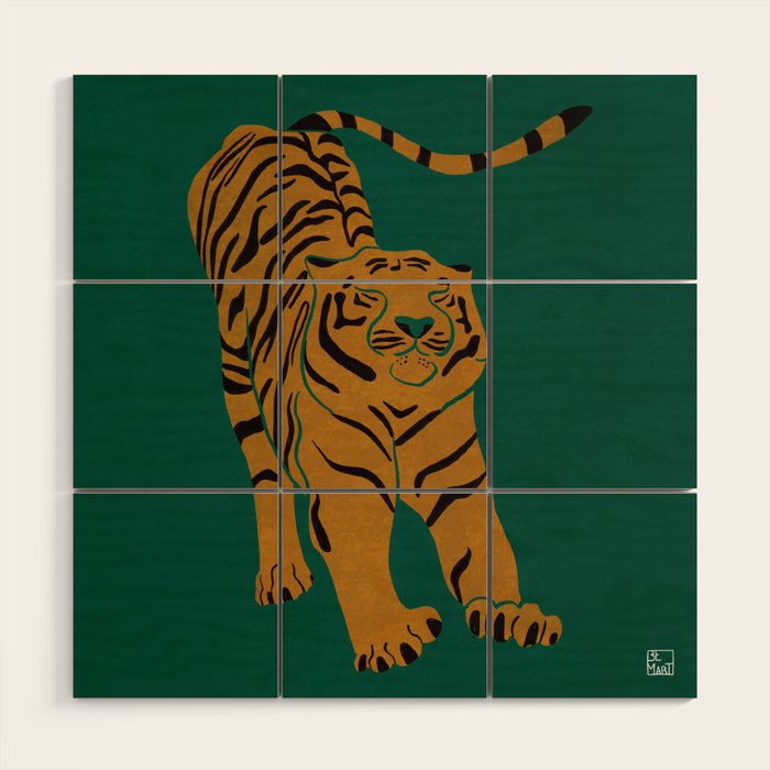Tiger Doesn't Lose Sleep Wood Wall Art Gallery Image 1