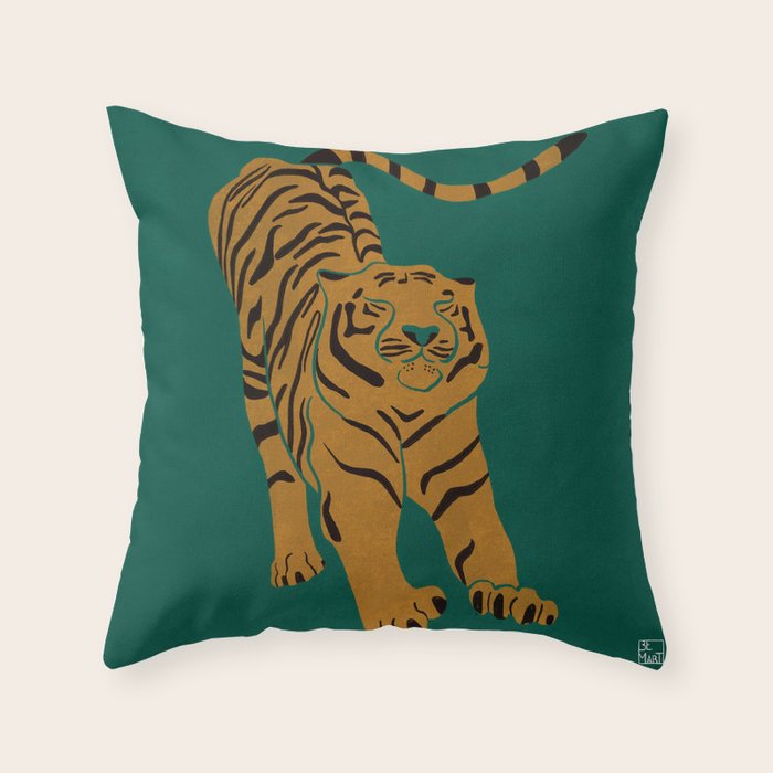 Tiger Doesn't Lose Sleep Throw Pillow Gallery Image 1