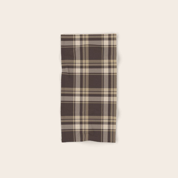 Classic Neutral Plaid Pattern Bath Towel Gallery Image 1