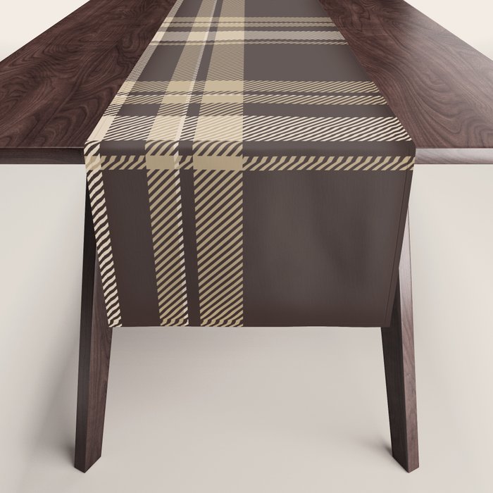 Classic Neutral Plaid Pattern Table Runner Gallery Image 1