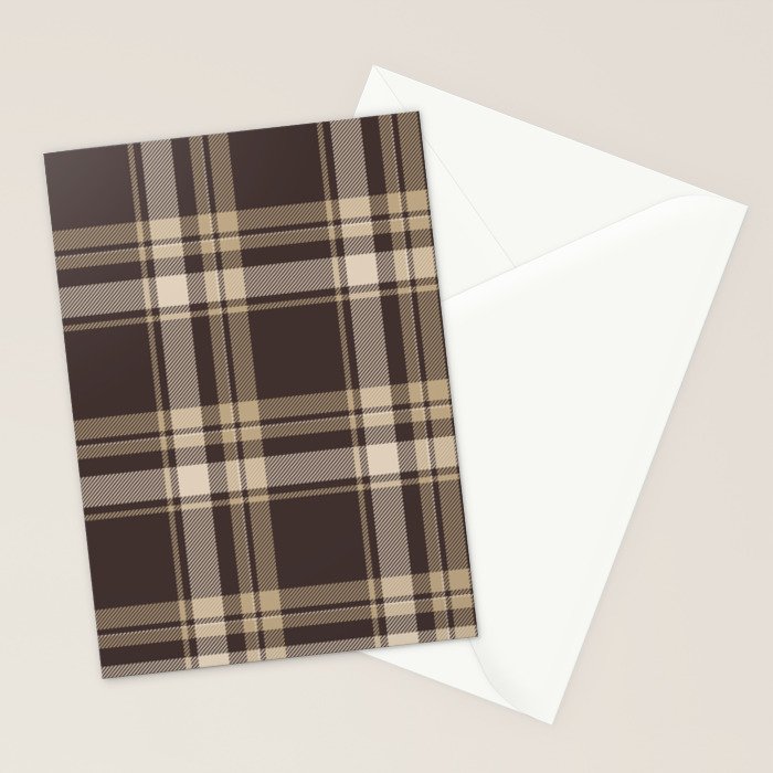 Classic Neutral Plaid Pattern Stationery Card Gallery Image 2
