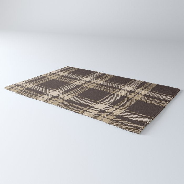 Classic Neutral Plaid Pattern Rug Gallery Image 3
