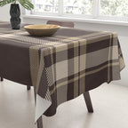Classic Neutral Plaid Pattern Tablecloth Gallery Image 3