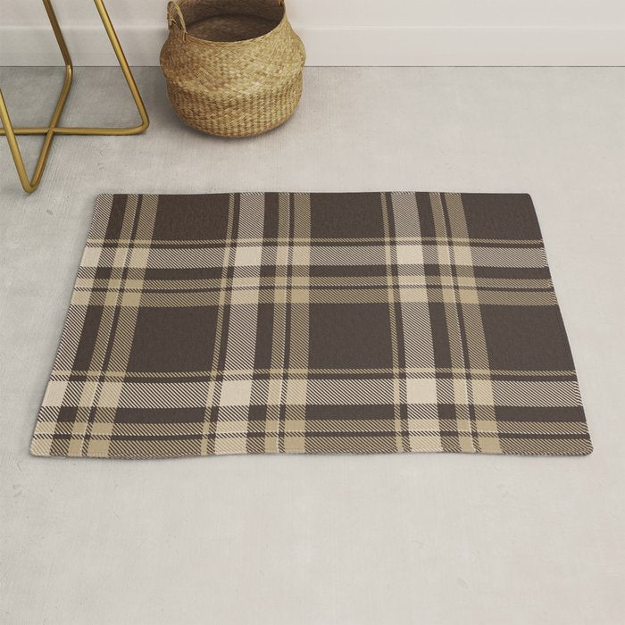 Classic Neutral Plaid Pattern Rug Gallery Image 1