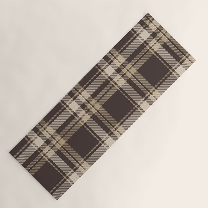 Classic Neutral Plaid Pattern Yoga Mat Gallery Image 1