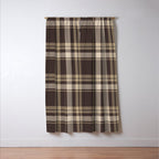 Classic Neutral Plaid Pattern Window Curtain Gallery Image 3