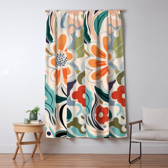 Charlotte Flower Market Print Window Curtain Gallery Image 5