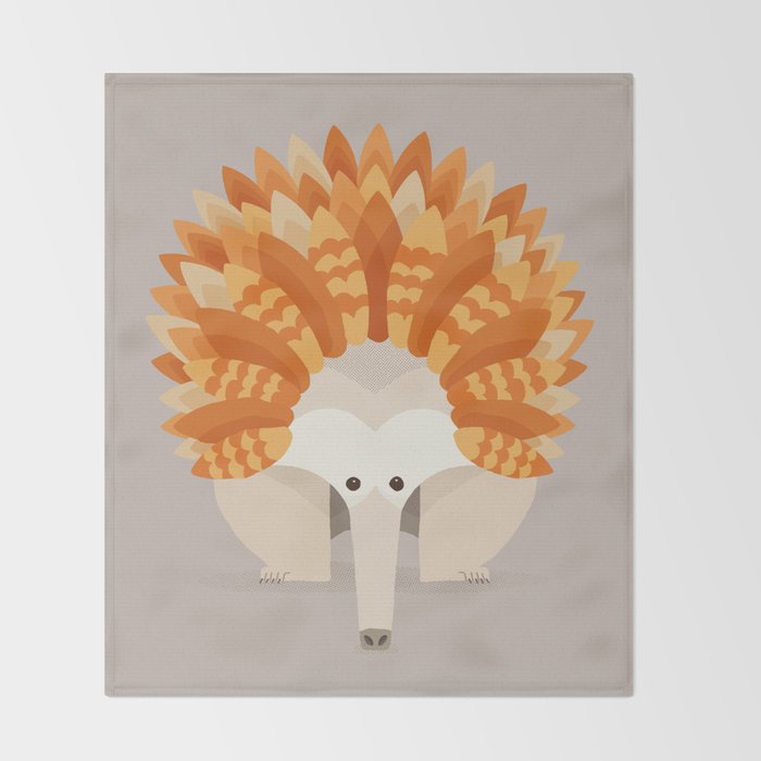 Whimsical Echidna Throw Blanket Gallery Image 2