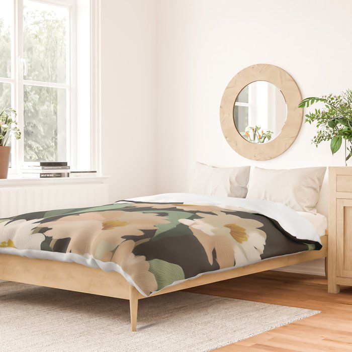 Soft Bloom Noir Duvet Cover Gallery Image 2