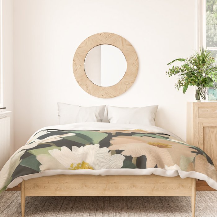 Soft Bloom Noir Duvet Cover Gallery Image 3