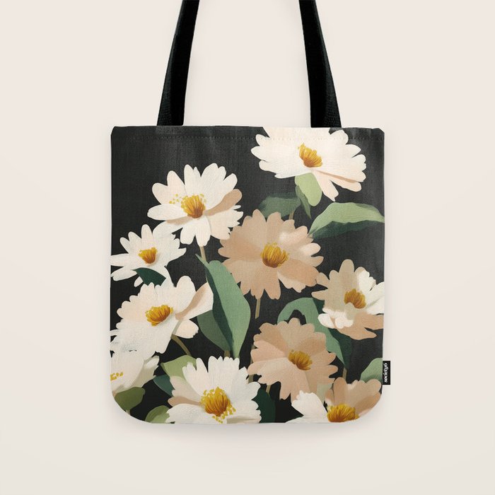 Soft Bloom Noir Tote Bag Gallery Image 1