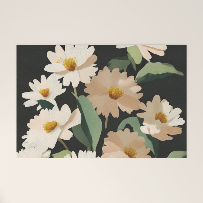 Soft Bloom Noir Welcome Mat Gallery Image 1