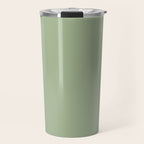 Sea Green Solid Matte Colour Blocks Travel Mug Gallery Image 1