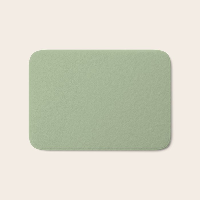 Sea Green Solid Matte Colour Blocks Bath Mat Gallery Image 1