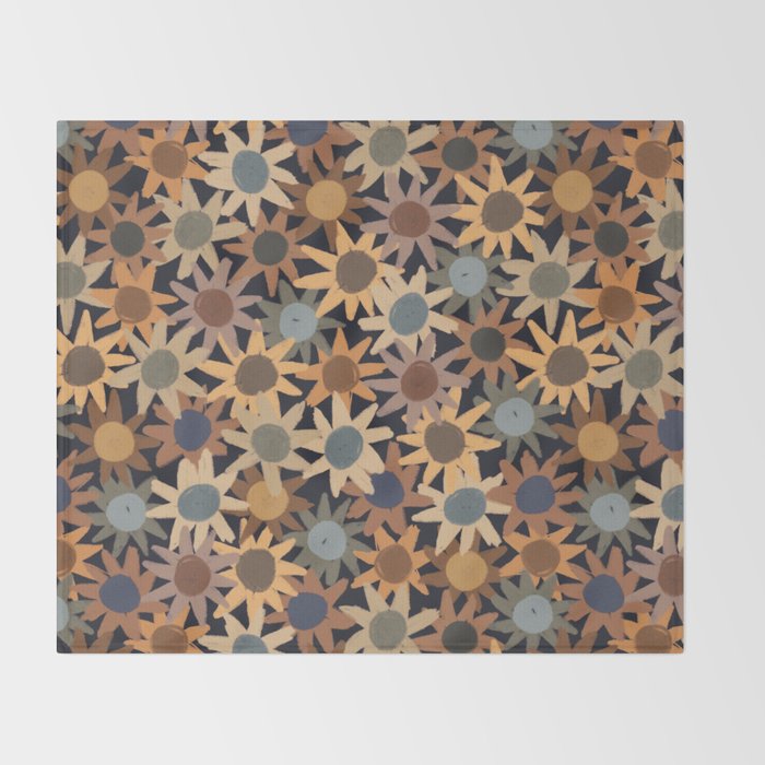 Hand Drawn Florals #5 Throw Blanket Gallery Image 2