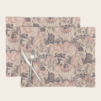 Fairytale Forest Raccoons - pink Placemat Gallery Image 1