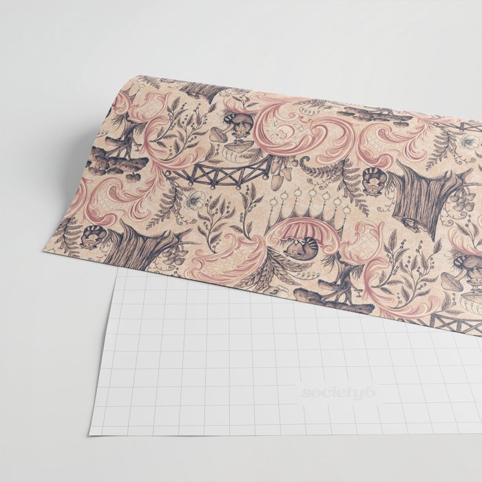 Fairytale Forest Raccoons - pink Wrapping Paper Gallery Image 2