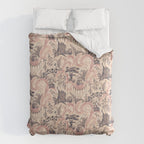 Fairytale Forest Raccoons - pink Comforter Gallery Image 6