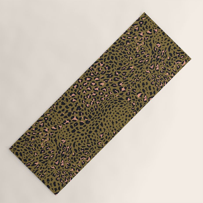 Leopard Spots Olive Yoga Mat Gallery Image 1