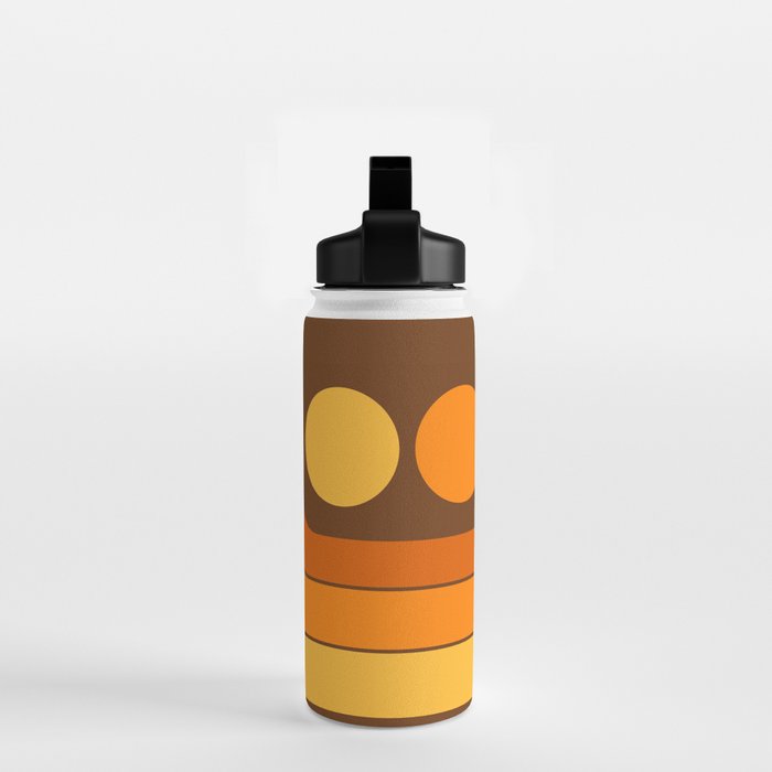 Retro 70s Style Geometric Design 747 Scandi Autumn Water Bottle Gallery Image 2