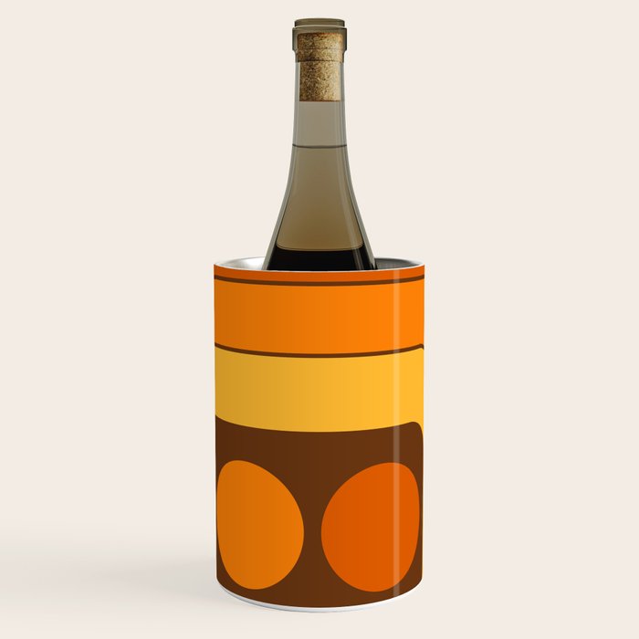 Retro 70s Style Geometric Design 747 Scandi Autumn Wine Chiller Gallery Image 2