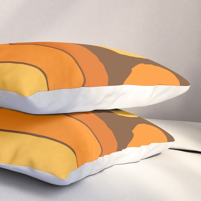 Retro 70s Style Geometric Design 747 Scandi Autumn Pillow Sham Gallery Image 3