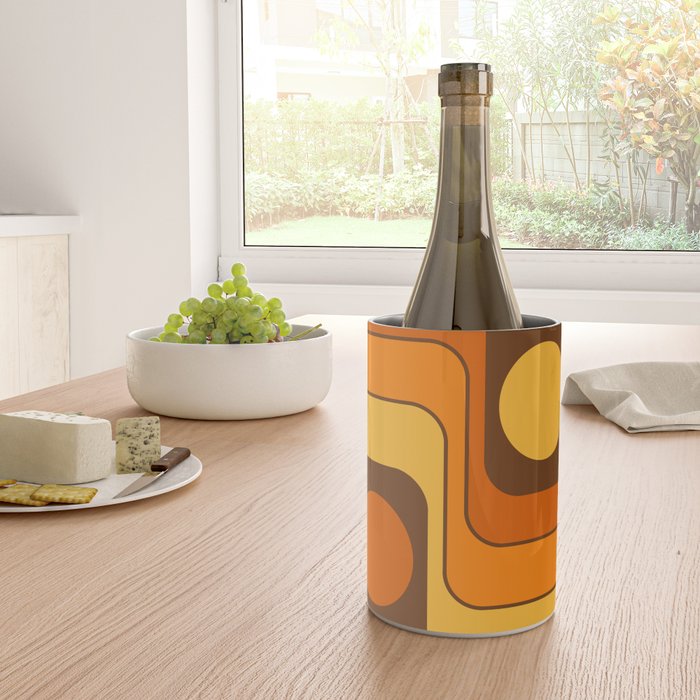 Retro 70s Style Geometric Design 747 Scandi Autumn Wine Chiller Gallery Image 4