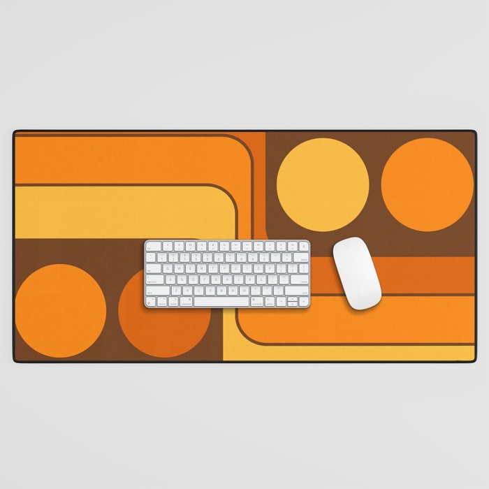 Retro 70s Style Geometric Design 747 Scandi Autumn Desk Mat Gallery Image 1