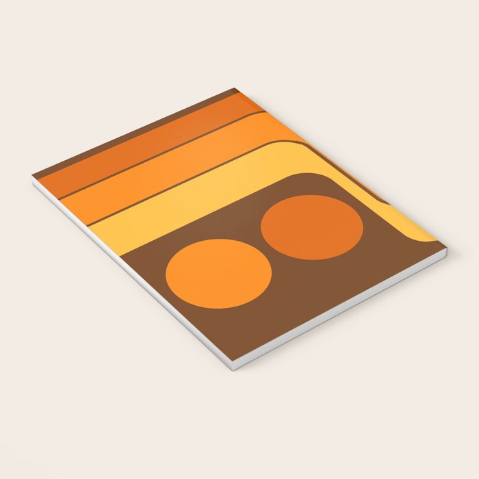 Retro 70s Style Geometric Design 747 Scandi Autumn Notebook Gallery Image 3