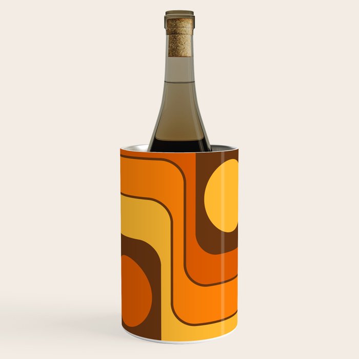 Retro 70s Style Geometric Design 747 Scandi Autumn Wine Chiller Gallery Image 1