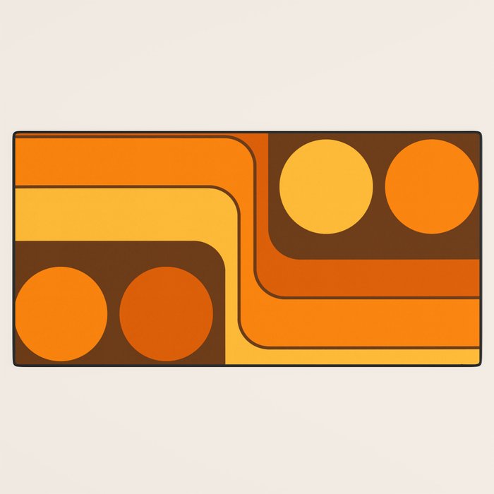 Retro 70s Style Geometric Design 747 Scandi Autumn Desk Mat Gallery Image 3