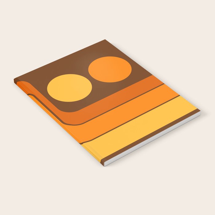 Retro 70s Style Geometric Design 747 Scandi Autumn Notebook Gallery Image 2