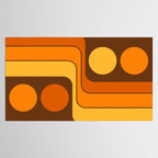 Retro 70s Style Geometric Design 747 Scandi Autumn Tablecloth Gallery Image 2